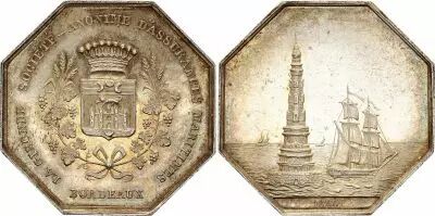 Francia Assurances La Gironde - 1844  - Silver