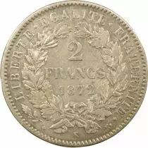 Francia Ceres - 2 Silver Franc, IIIrd Republic - 1872 K Bordeaux