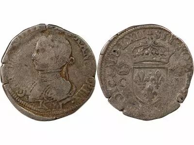 Francia CHARLES IX - 1/2 TESTON 2nd TYPE 1562 K BORDEAUX