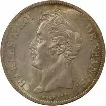 Francia Charles X - 5 Francs Argent, Tranche en Creux - 1829 H La Rochelle