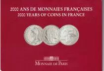 Francia Coffret  3 Monnaies fran&ccedil;aises de 5 francs - 2000 years of coins in France - 2000