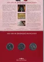 Francia Coffret  3 Monnaies fran&ccedil;aises de 5 francs - 2000 years of coins in France - 2000