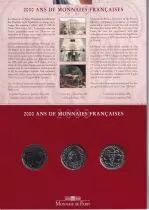 Francia Coffret monnaie de Paris 3 Monnaies fran&ccedil;aises de 5 francs - 2000 years of coins in France - 2000