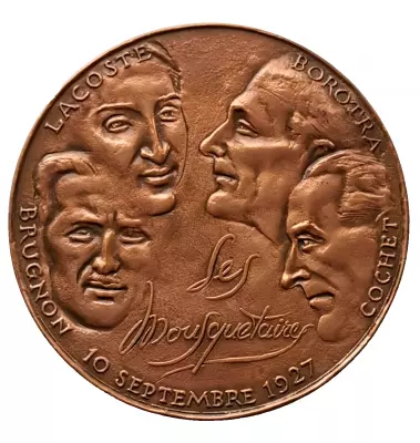 Francia Coupe Davis - Les Mousquetaires Lacoste, Brugnon, Borotra, Cochet - 1977 - Bronze par Corbin