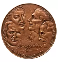 Francia Coupe Davis - Les Mousquetaires Lacoste, Brugnon, Borotra, Cochet - 1977 - Bronze par Corbin