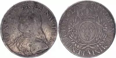 Francia Ecu Louis XV arms of France with sprays - 1727 A