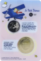 Francia Exclusive Coincard The Little Prince - 2 Euros FDC and mini coloured medal 2026
