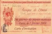 Francia Invitation card - 28th day of the Papier-Monnaie - Serial A - 2008