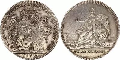Francia JB de Pontcarr� - Ville de Paris - Pr�vot des marchands - 1760 - Silver