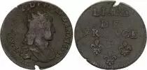 Francia Liard from France Juvenile bust - Louis XIV - 1656 E - Meung sur Loire
