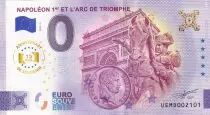 Francia Lot of 2 x 0 Euro Souvenir - Napoleon Arc of Triumph in Paris - Classic and Anniversay - 2025