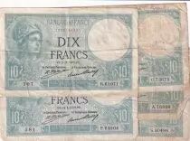 Francia Lot of 5 x 10 Francs - 1931 to 1940 - G to aF - P.73