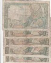 Francia Lot of 5 x10 Francs Miner - 1941 to 1947 - 5 issuing date - aF
