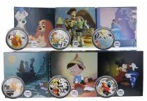 Francia Lot of 6 x 10 Euro Colorized Silver Coins BE 2025 - Disney Classics
