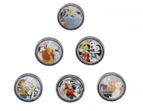 Francia Lot of 6 x 10 Euro Colorized Silver Coins BE 2025 - Disney Classics