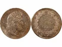 Francia Louis Philippe - 5 Silver Francs, Type Domard, Raised Edge - 1836 B Rouen