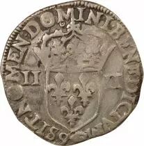 Francia Louis XIII - 1/4 Ecu Argent, &agrave; la Croix fleurdelis&eacute;e - 1614 9 Rennes