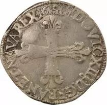 Francia Louis XIII - 1/4 Ecu Argent, &agrave; la Croix fleurdelis&eacute;e - 1614 9 Rennes