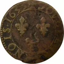 Francia Louis XIII - Double Tournois, 1er Type - 1633 E Tours
