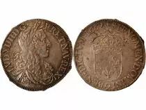 Francia Louis XIV - 1/2 Silver Ecu \ au Buste Juvenile\  - 1662 9 Rennes