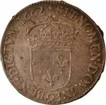 Francia Louis XIV - 1/2 Silver Ecu \ au Buste Juvenile\  - 1662 9 Rennes