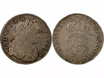 Francia Louis XV - Ecu Argent, de Navarre - 1718 B Rouen