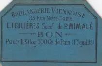 Francia M. Teuli&egrave;res - Boulangerie Paris Bon pour 1.5 kilog de pain 1&egrave;re qualit&eacute;. - VF