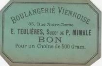 Francia M. Teuli&egrave;res - Boulangerie Paris Bon pour un Choine de 500 Gram.. - SUP