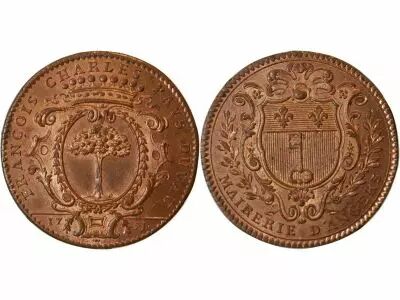 Francia Mayors of Angers, Fran�ois Charles Pays Du Vau - Copper Token - 1751