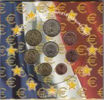 Francia Monnaie de Paris BU Set year 2003 - 8 coins in euros - open and used