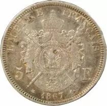 Francia Napoleon III - 5 Silver Francs, Laureate Head - 1867 A Paris