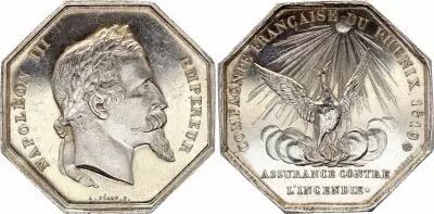 Francia Napoleon III - Insurance - Company against the Fire 1819 - SIlver