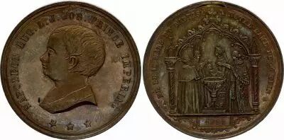 Francia Napol�on IV - Bapt�me � la Cath�drale de Notre-Dame le 14 Juin 1856 - Cuivre