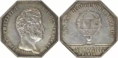Francia Notary Token - Louis Philippe I - Company of Paris