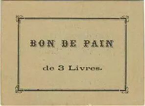 Francia Sans valeur La-Fl�che Bon de pain de 3 livres.Maison Tonnellier