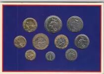 Francia S&eacute;rie 10 pi&egrave;ces en francs 1994  - 1 centime &agrave; 20 Francs
