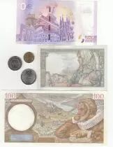 Francia Set France WWII - 3 Notes - 3 Coins