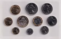 Francia Set of 10 coins 1997 in Francs BU