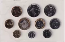 Francia Set of 10 coins 2000 in Francs BU
