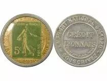 Francia Stamp Coin - 5 Centimes - Cr&eacute;dit Lyonnais - Type 7 - 1920 Paris