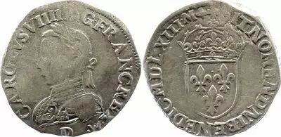 Francia Teston Charles IX - 1563 D Lyon  - Silver  - 6 nd type - Fine+