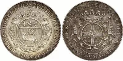 Francia Ville et Noblesse - Rouen 1709 - Charles-Fran�ois Fr�d�ric - Duc de Montmorency-Luxembourg - Silver