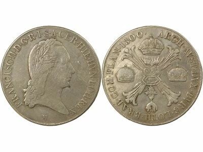 Francis II - Silver Thaler, with Crowns - 1800 M Milan