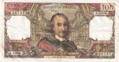 Frankreich  100 Francs - Corneille - 04-11-1976 - Serial A.1008