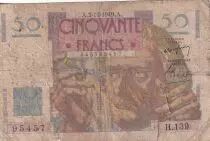 Frankreich  50 Francs - Le Verrier - 03-11-1949 - Serial H.139 - P.127