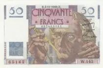 Frankreich  50 Francs - Le Verrier - 03-11-1949 - Serial W.143