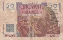 Frankreich  50 Francs - Le Verrier - 12-06-1947 - Serial L.63 - P.127