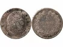 Frankreich  Louis Philippe Ier - 5 Francs Argent 1837 A Paris \ Type Domard, Tr Relief\ 