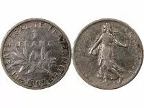 Frankreich  Sower - 1 Silver Franc - 1902 Paris