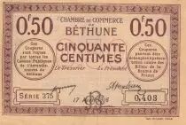 Frankreich 0.25 cents - Chamber of Commerce of B&eacute;thune - 17-04-1916 - Serial 375